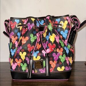 Dooney & Bourke X Disney 10th Anniversary Shoulder Bag Mickey Balloons Blk/Pink
